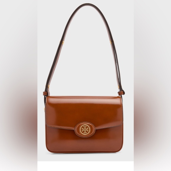 Tory Burch Brown Robinson Shoulder Bag with Convertible Design Dark Sienna NWOT - Picture 4 of 11